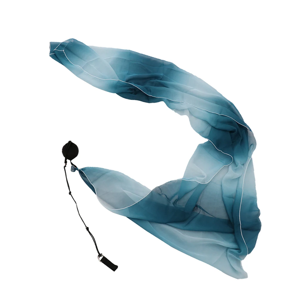 01 Flowing Silk Veil Poi Thrown Balls Professional Hip-hop Belly Dance Hand Props Comfortable Finger Loops Stage Performance Props - Цвет: 01