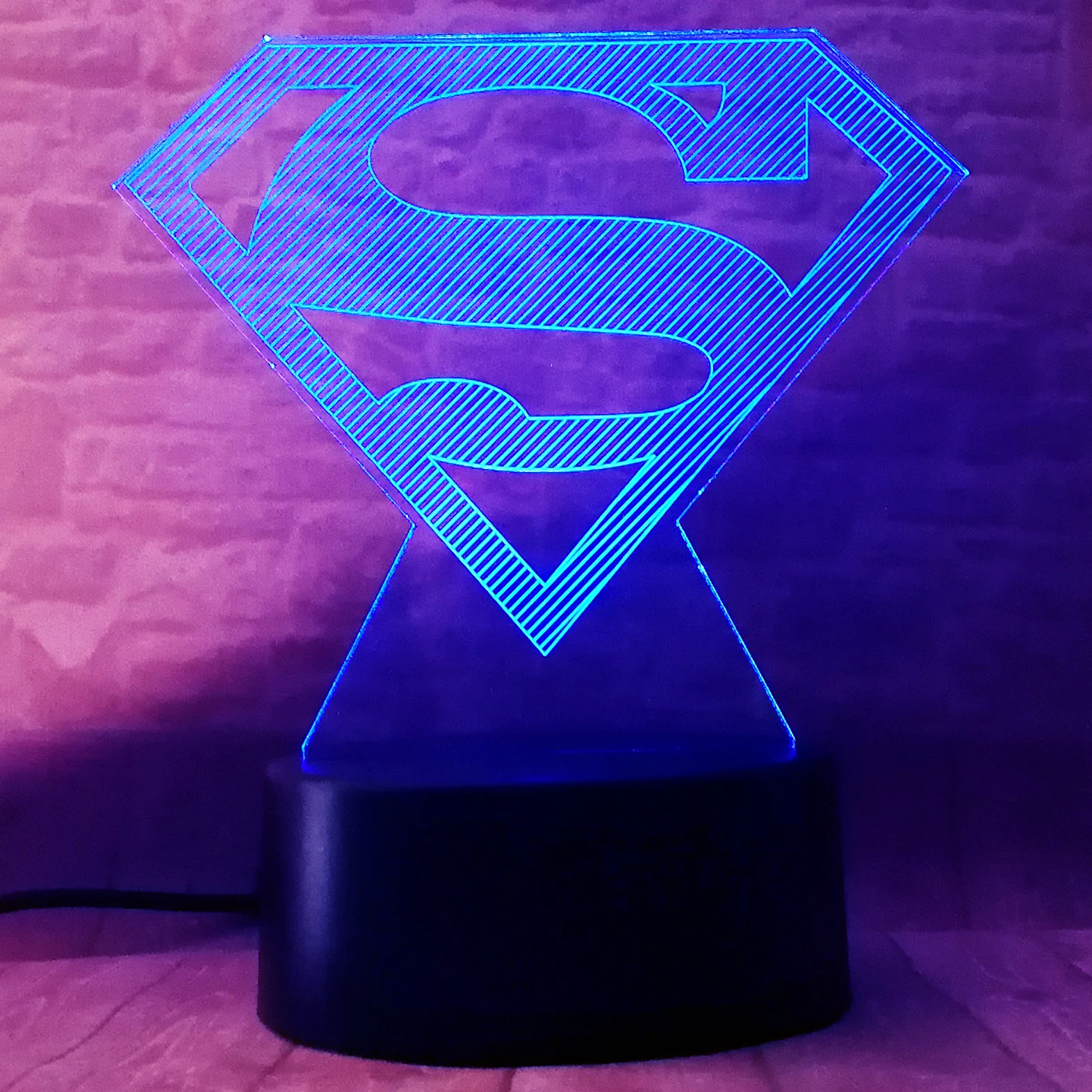 Креативные Мстители символ логотипа Супермена DC 7 цветов градиентная подсветка