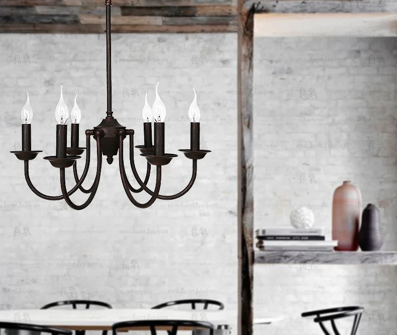 

Современный светильник Lamparas Американский минималистичный черный железный подвесной светильник для гостиной промышленный светильник