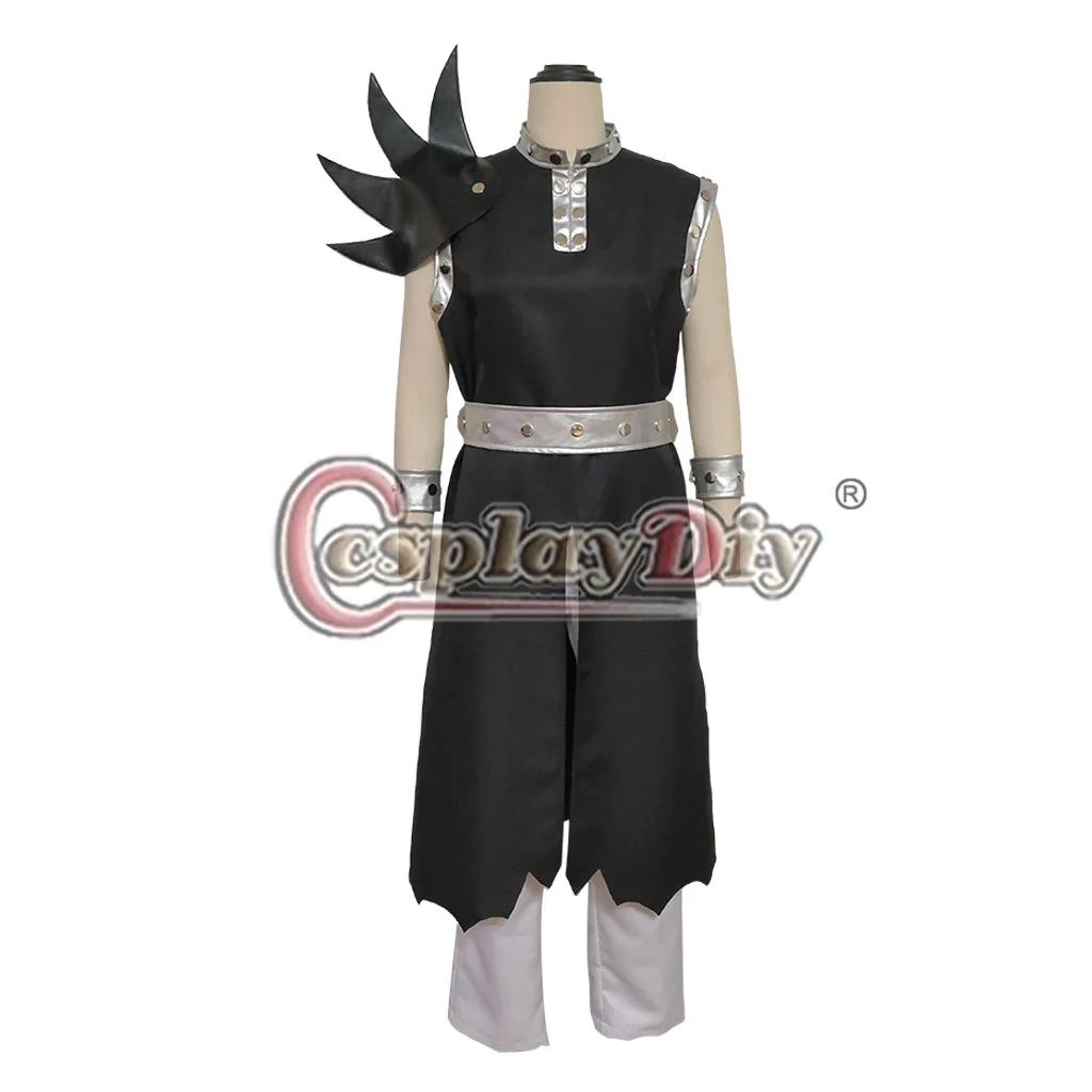 Fairy Tail Gajeel Redfox Cosply Costume Adult Uniform Black Top Pants Gloves Outfit Suit L320 | Тематическая одежда и