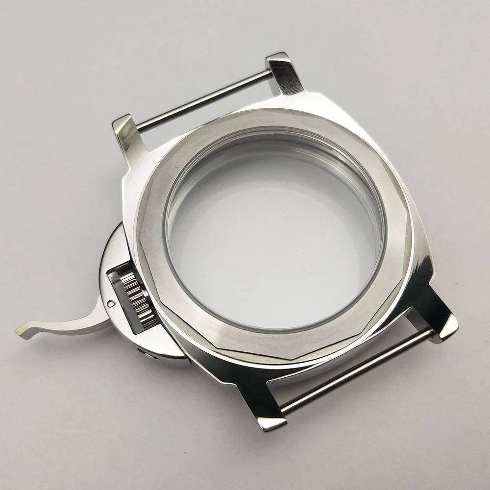 Ремешок для часов 44 мм из нержавеющей стали серебристый полированный чехол