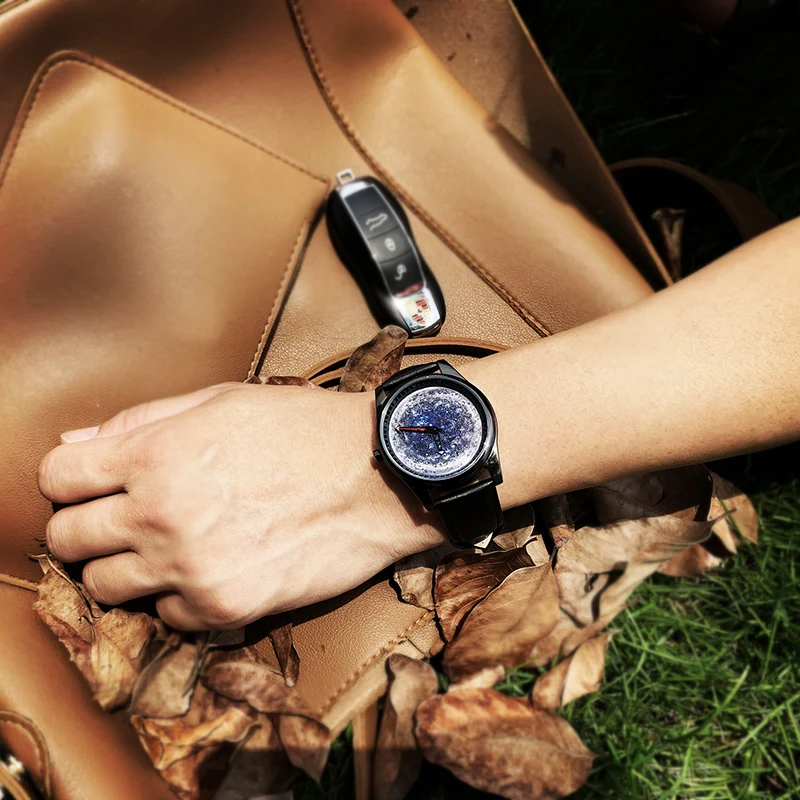 Enmex creative design wristwatch from star concept brief stainless steel simple face nature fashion quartz lady watches