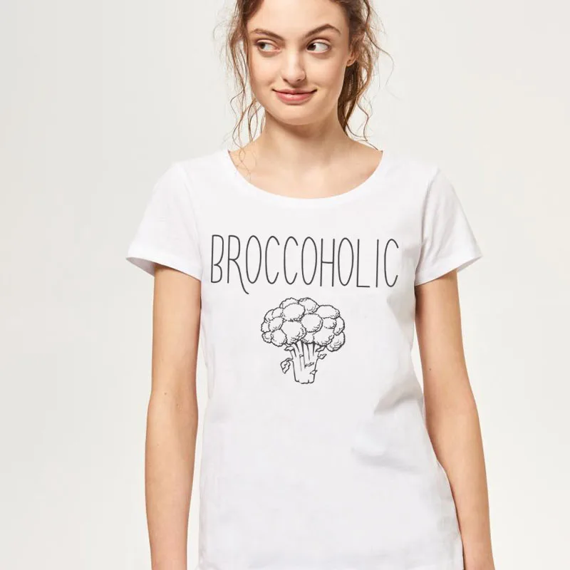 Забавные веган и вегетарианская брокколи Футболка &quotВлюбленные&quot Повседневная