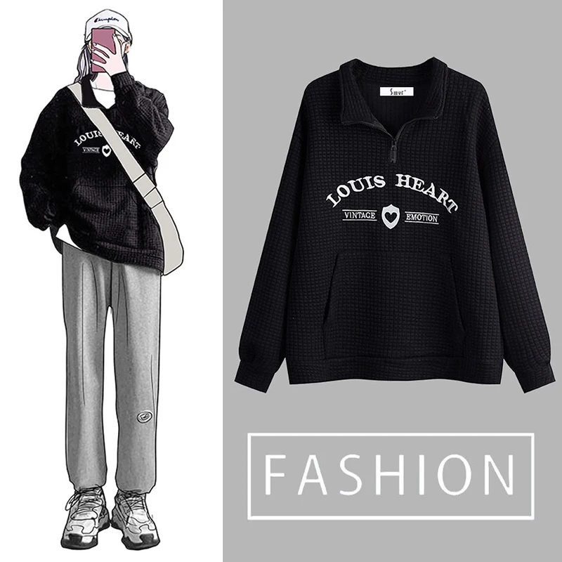 Новинка 2021 корейские худи с графическим рисунком женские зимние топы