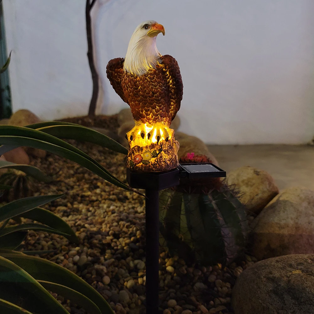 

1PC Eagle Figurine Garden Solar Stake Light Solar Eagle Lights Outdoor Decorative Bright Light Eagle with Stake Solar Powered