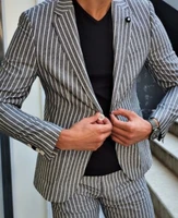 groom wear gray striped suits %d0%ba%d0%be%d1%81%d1%82%d1%8e%d0%bc %d0%bc%d1%83%d0%b6%d1%81%d0%ba%d0%be%d0%b9 wedding dress prom dress business suits party suits two pieces suitjacketpants