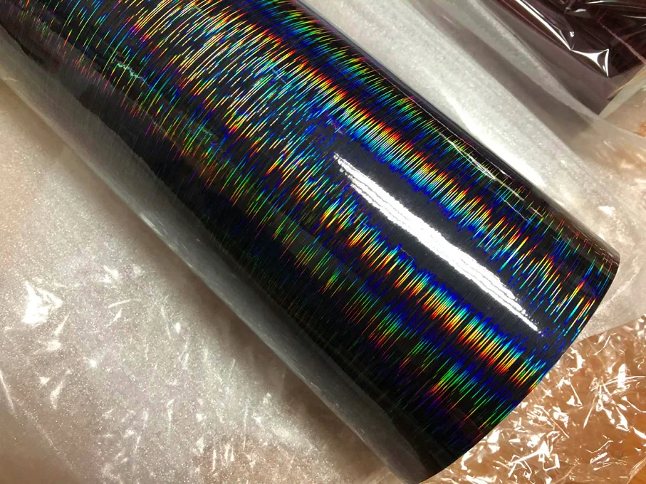 Silver Brushed Rainbow Vinyl Metal Car Wrap