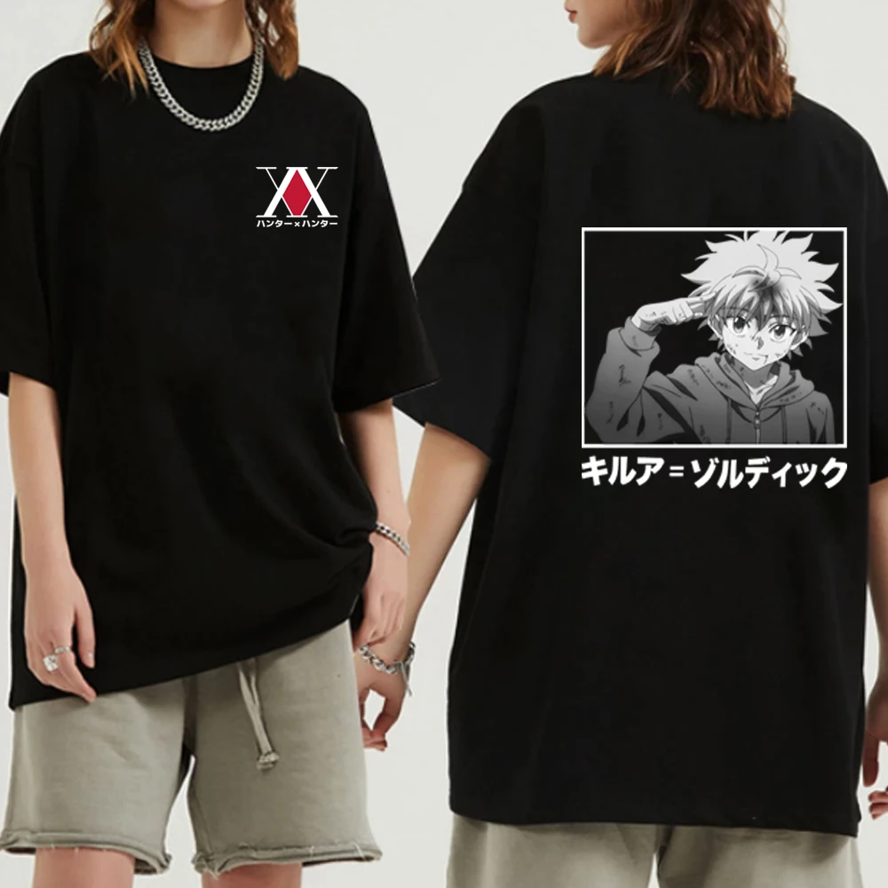 

Funny Anime Hunter X Hunter Killua Zoldyck Printed Unisex Short Sleeve Cool Hip Hop Streetwear Tops
