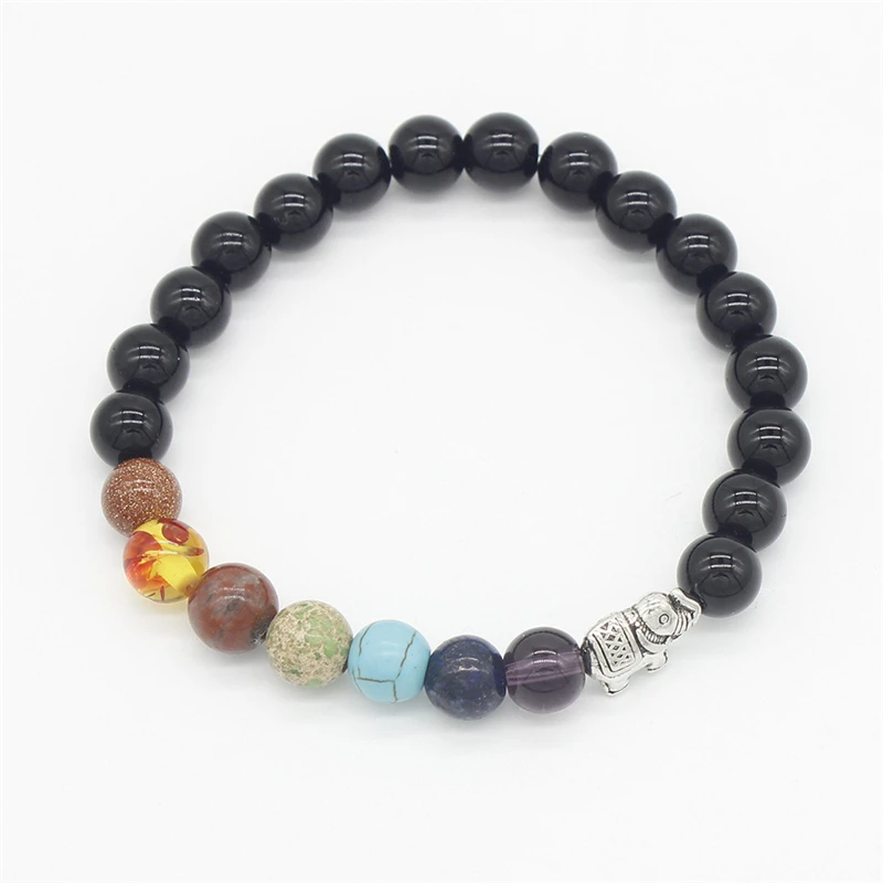 

Fashion Unisex 8mm Bead Elephant Beaded Bracelet For Women Bangles Jewellery