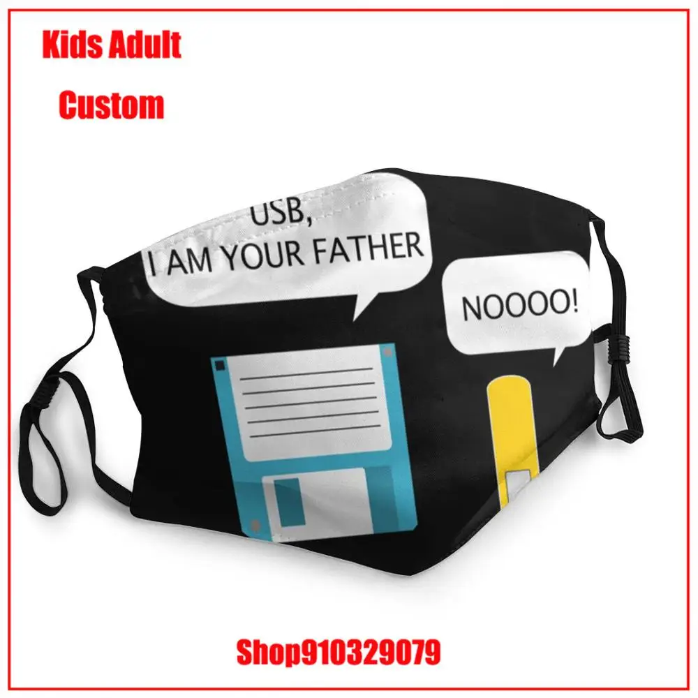 Дискета Магнитный Диск USB Я Твой Отец многоразовая маска для лица из ткани спортивная маска на рот.