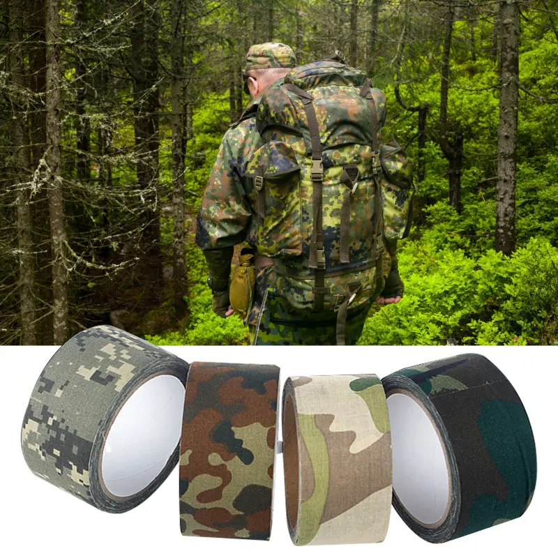 

5M Outdoor Duct Camouflage Tape WRAP Hunting Waterproof Adhesive Camo Tape Stealth Bandage Military