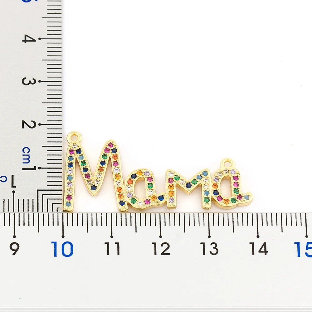 Цепочка с кулоном в виде надписи мама фианитом | Украшения и аксессуары