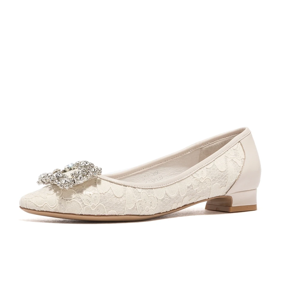 ST & SAT/женские модные туфли лодочки на низком каблуке с кружевом милые без