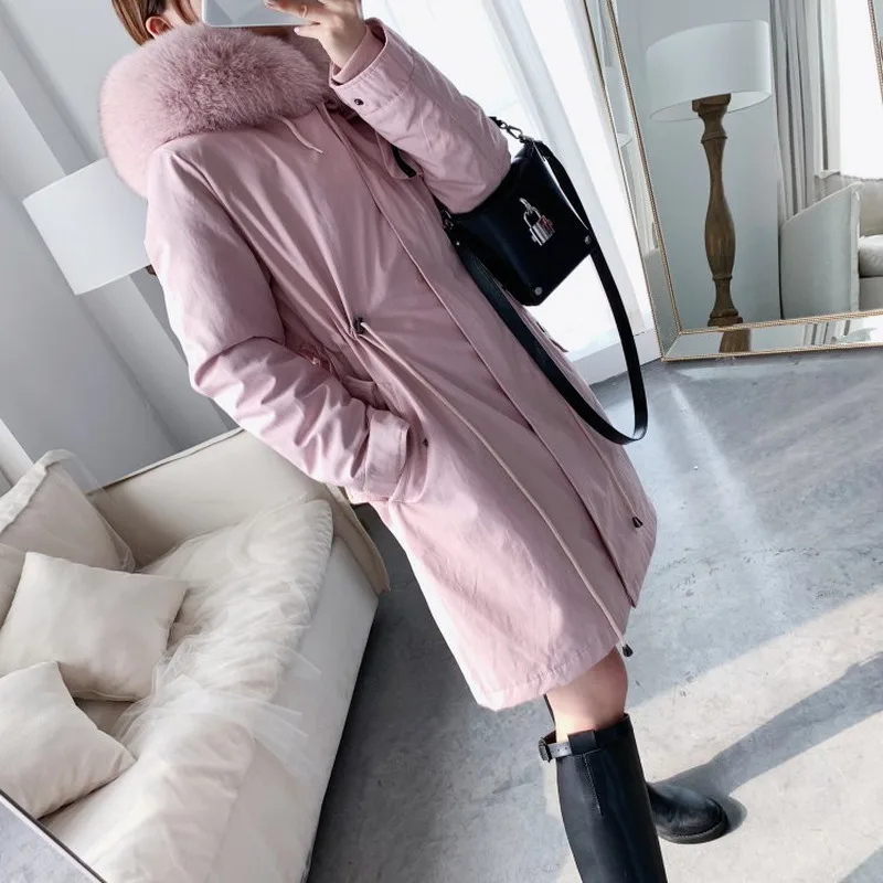 Real Fur Coat Women Rex Rabbit Fox Collar Parka for Clothes 2020 Winter Abrigo MujerYY920 | Женская одежда