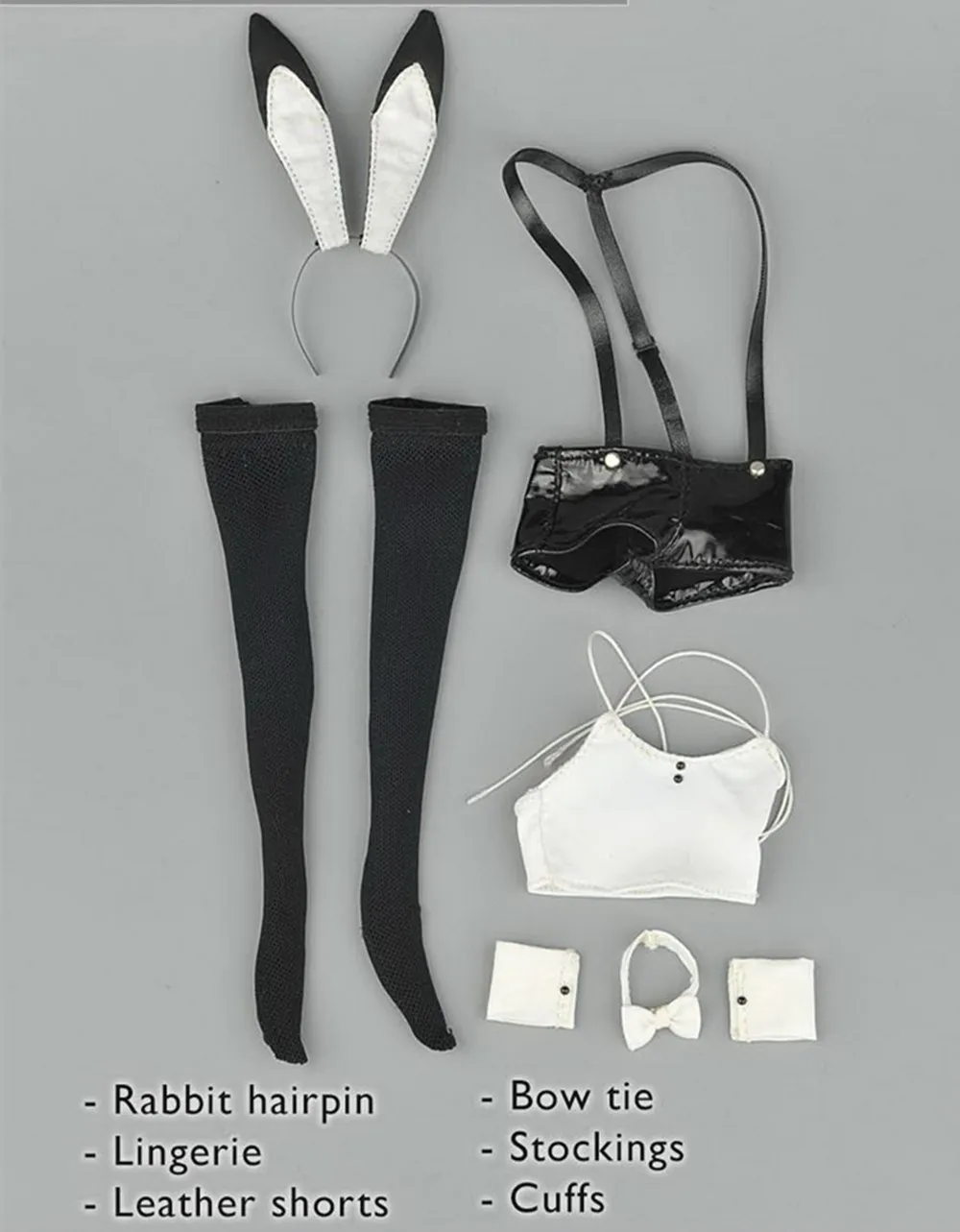 

1/6 Scale Sexy Bunny Girl Suit Ultra Short Vest Clothing for 12" Female Action Figure Seamless Body Doll Toy Accessory
