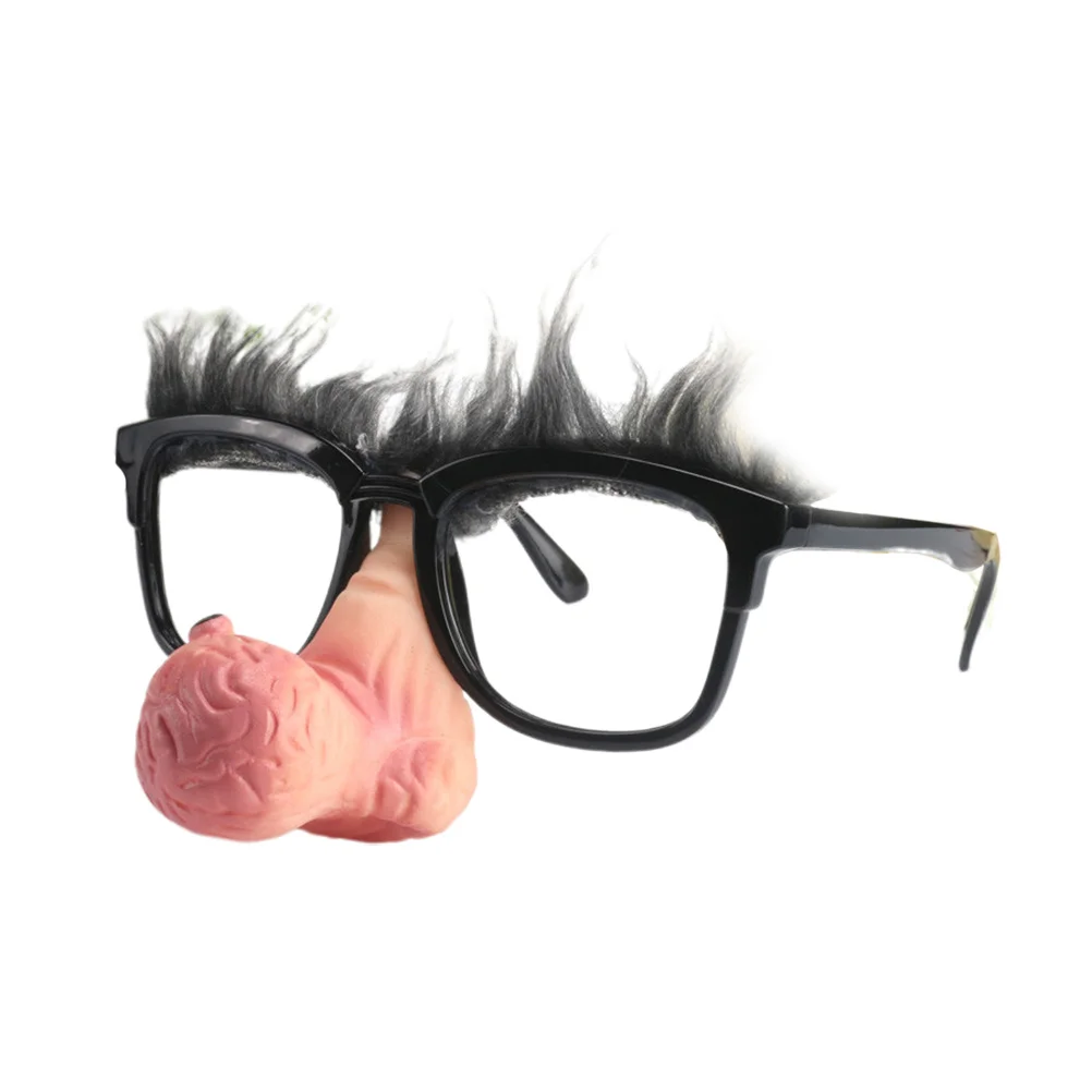 

Funny Clown Noses Glasses Shape Prop Big Nose Uncle Professional Party Props Stage Props for Christmas Party (Black)