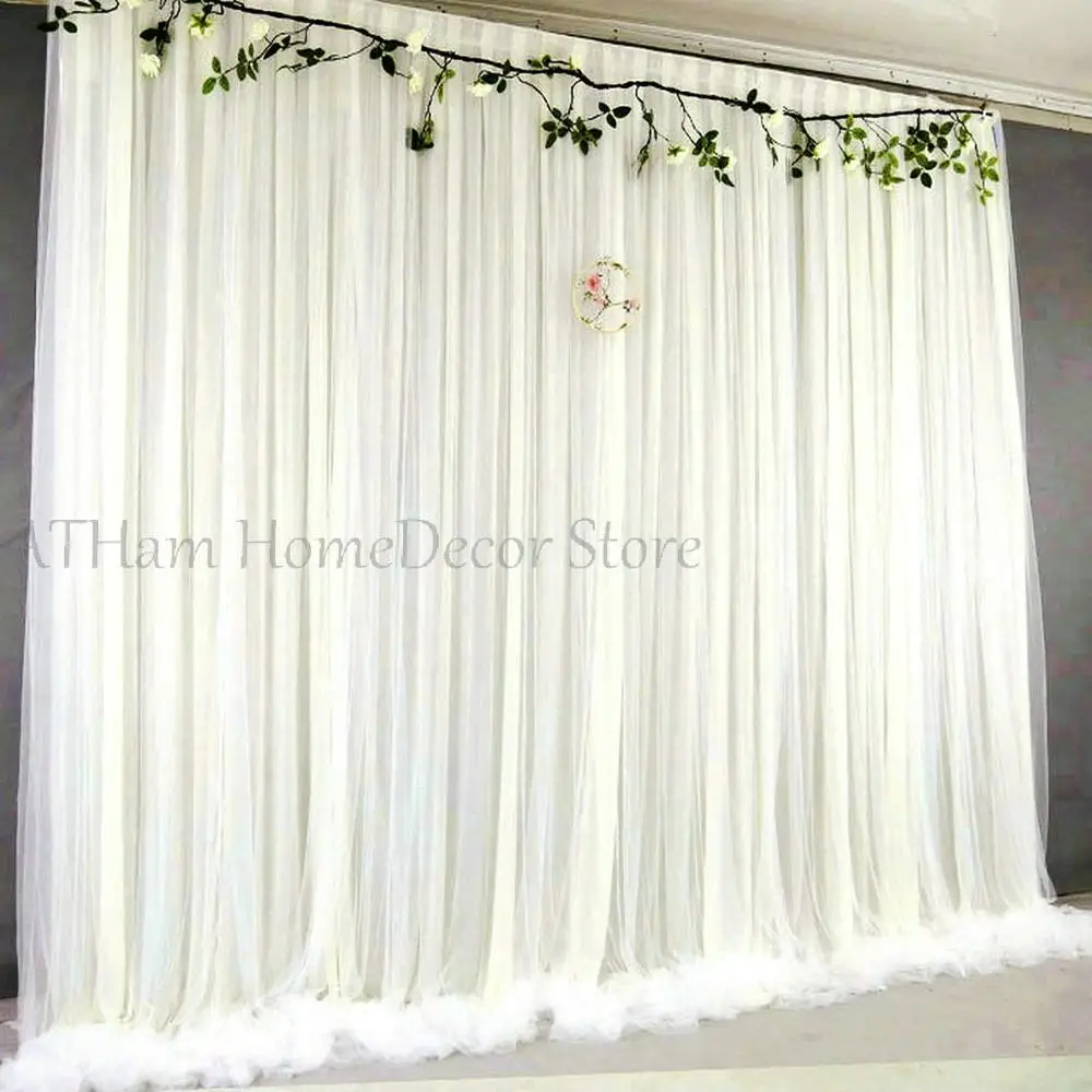 Sliver Gray Tulle Chiffon Backdrop for Bridal Shower Wedding Ceremony Curtains Photo Booth Background | Дом и сад