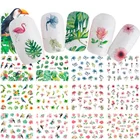 Наклейка для дизайна ногтей, 12 цветов, фламинго, птица