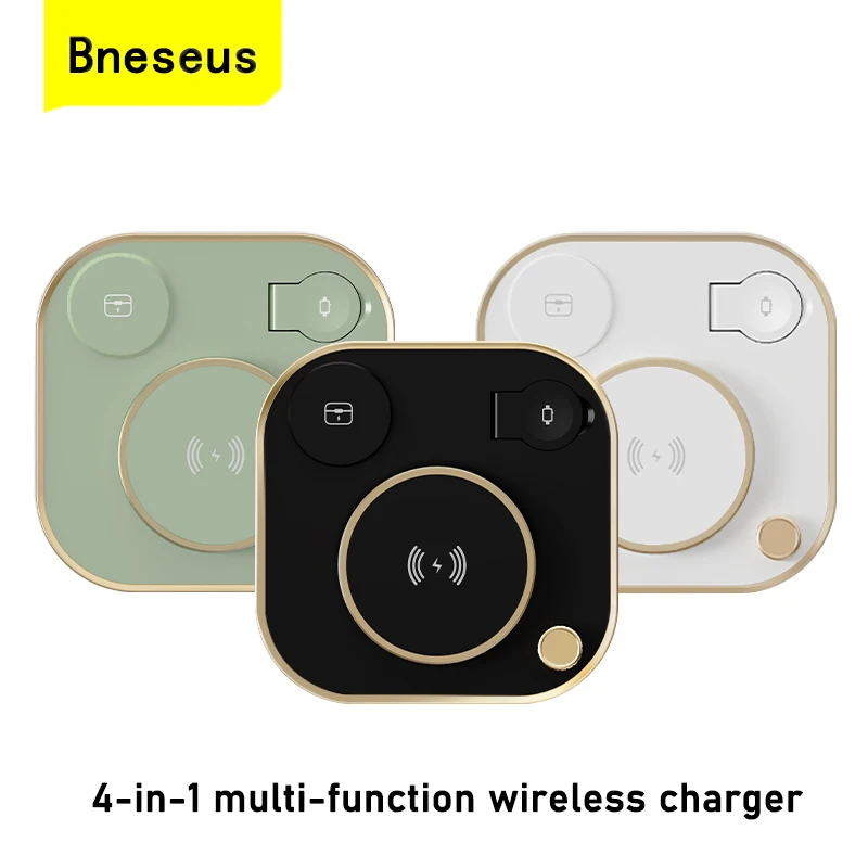 

15W Qi Fast Wireless Charger Stand For IPhone 11 12 13Promax 8 Apple Watch Earphone Foldable Desk Lamp Four-in-one Charging Base