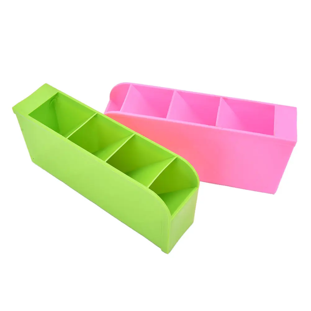 Macaron color desktop storage box thickened plastic rectangular debris sorting four boxes |
