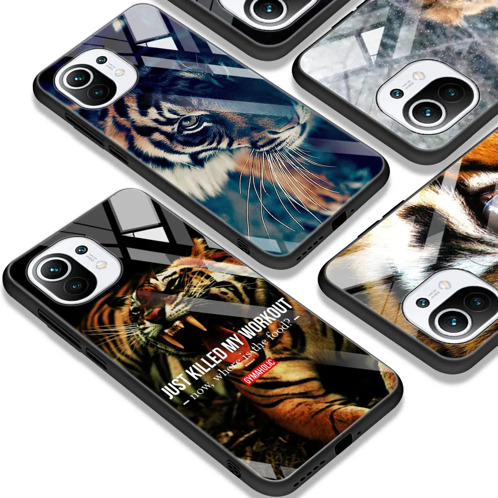 

Lion Alpha Male Cub Glass Case For Xiaomi Mi 10T Pro 11 Lite 5G 9T Ntoe 10 CC9E CC9 Poco X3 NFC M2 F2 Pro F3 Cell Phone Cover