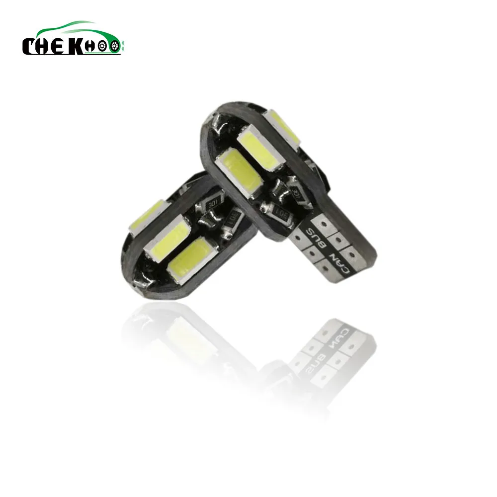 10 шт. светодиодный лампочка для салона автомобиля Canbus Error Free T10 белый 5730 8SMD 12V