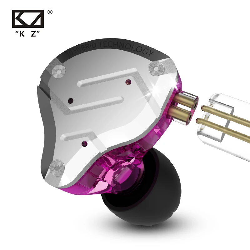 Наушники вкладыши KZ ZS10 PRO 1DD 4BA Hi Fi металлическая гарнитура гибридные спортивные