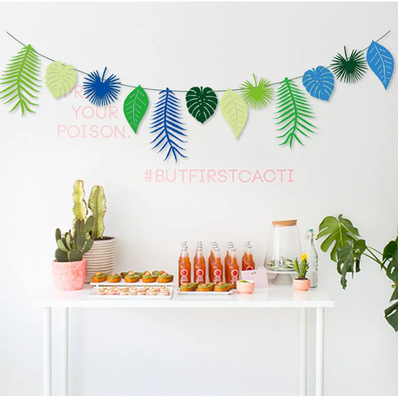 

3M Tropical Leaves Paper Garland Banner for Wedding Decoration and Birthday Party Decoration Baby Shower Supplies Home Decor