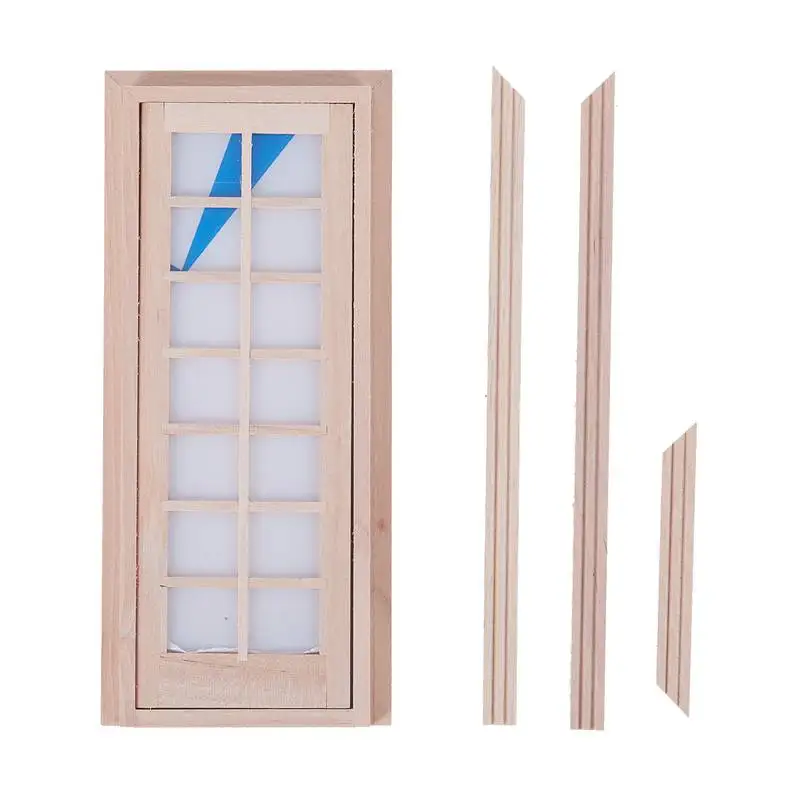 DIY 1:12 кукольный домик миниатюры деревянная дверь Неокрашенный Кукольный дом