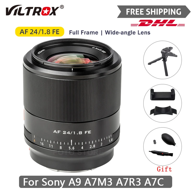 Viltrox AF 24mm F1.8 Full Frame Wide-Angle Fixed Focus Portrait Lens For SONY Cameras E Mount A7M3 A7R3 A7C A7R4 A9 A7 III - купить по