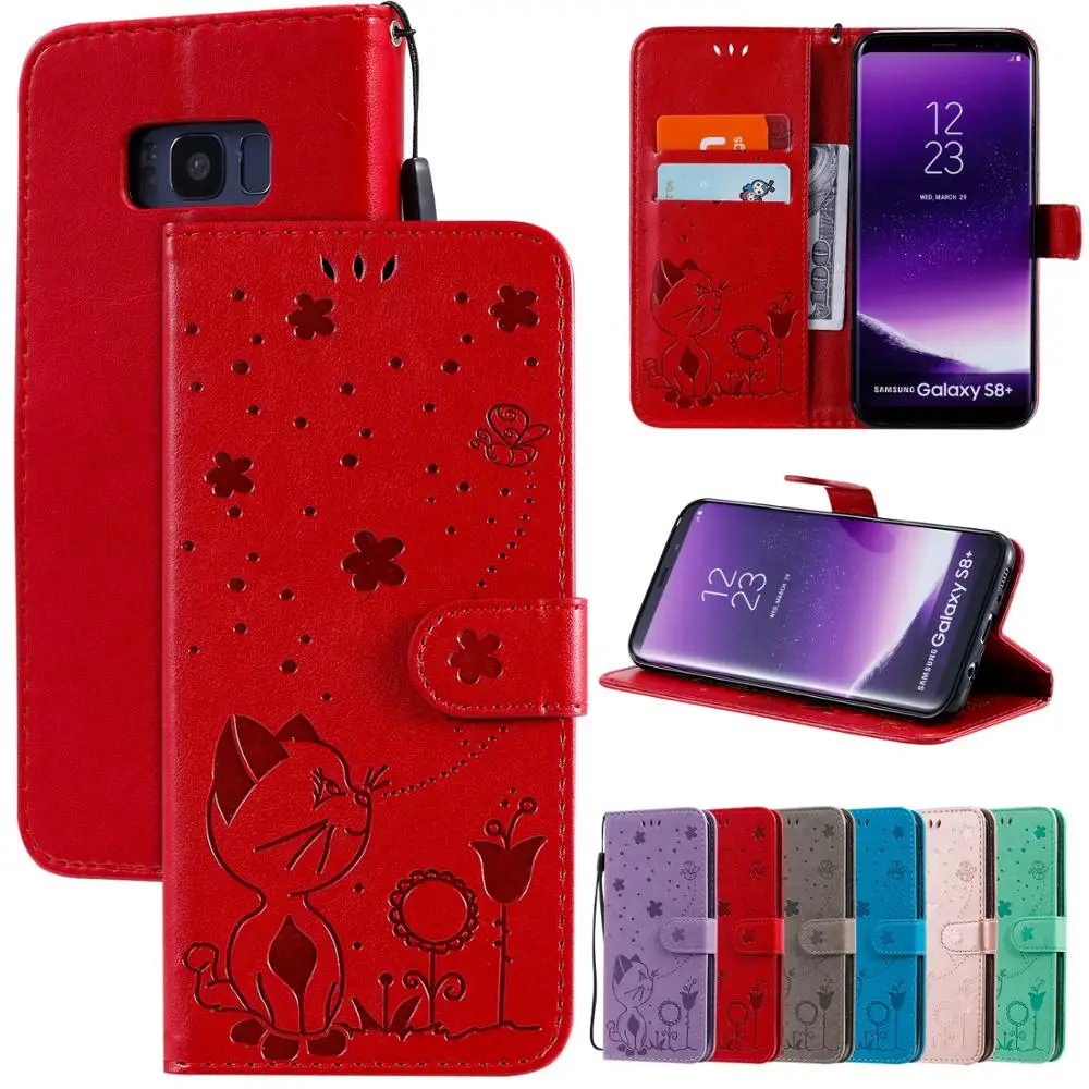 Роскошный чехол книжка с тиснением для Samsung Galaxy S6 S7 Edge S8 S9 Plus S10E S20 Ultra S3 S4 S5 кожаный