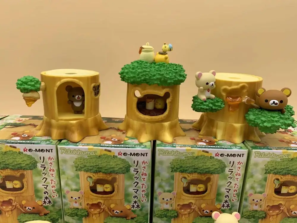 Аниме 12 см (с пень) 6 шт./компл. счастливый лес Rilakkuma сенсорный пня дерева ПВХ