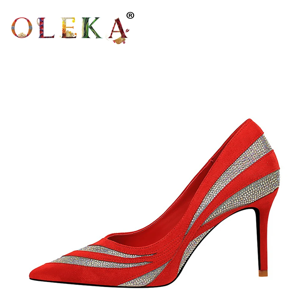 Туфли лодочки OLEKA женские на тонком каблуке заостренный носок туфли базовая