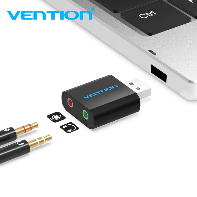 Внешняя звуковая карта USB 3 5 мм Vention переходник для наушников аудиокарта Aux