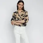 Женская блузка большого размера с принтом животных Nlzgmsj Za 2021 модные рубашки с длинным рукавом женские шикарные топы 202109