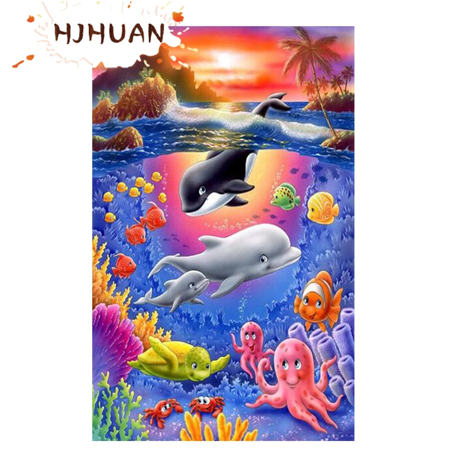 

Diamond embroidery Marine fauna Diamond embroidery cross stitch Modern decor mosaic diamond painting full square/round drill art