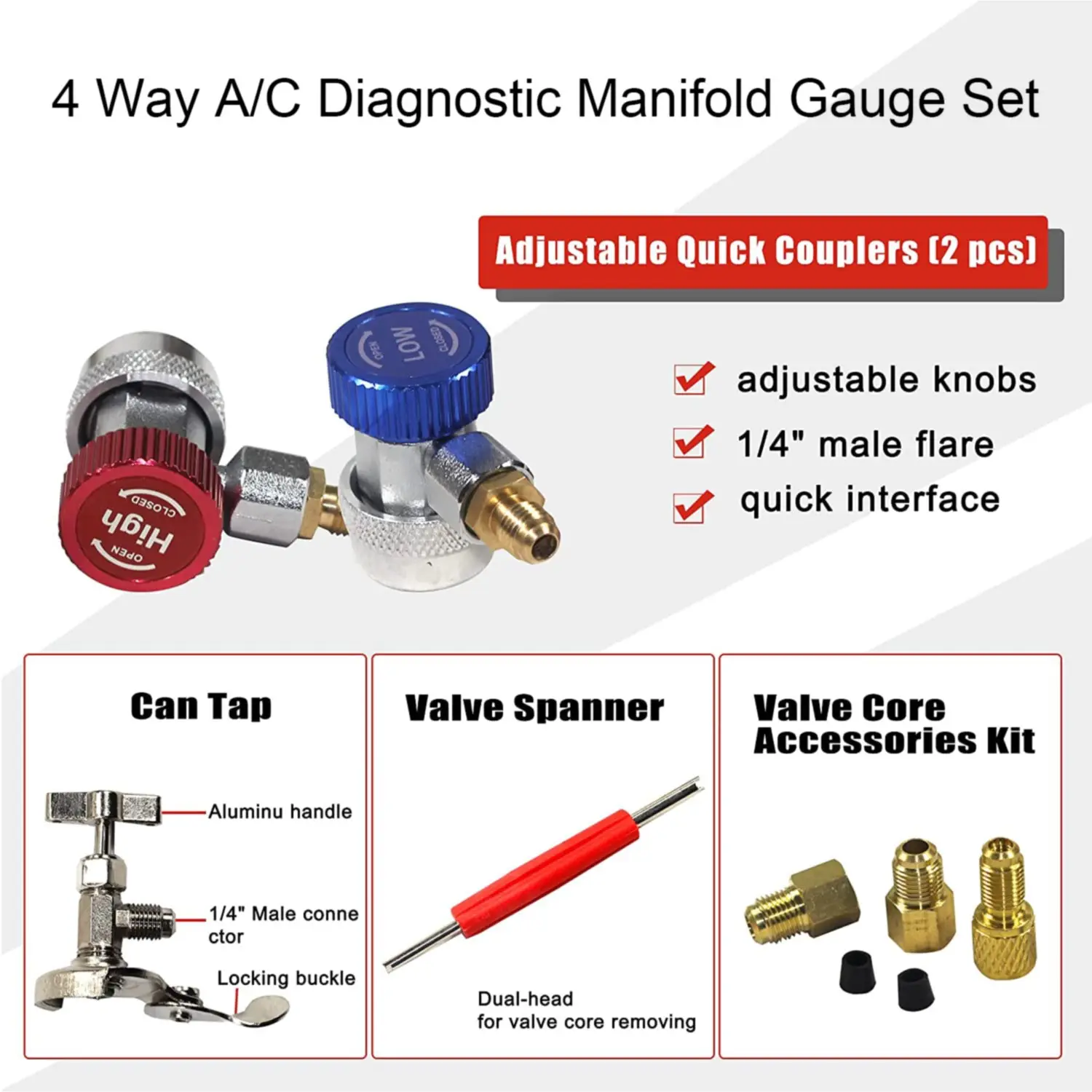 4-сторонний манометр переменного тока набор диагностических инструментов ОВКВ