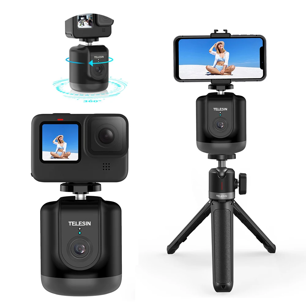 

TELESIN Smart Shooting Gimbal Selfie 360 Rotation Auto Face Object Tracking For GoPro Osmo Action Smartphone Camera Vlog Live