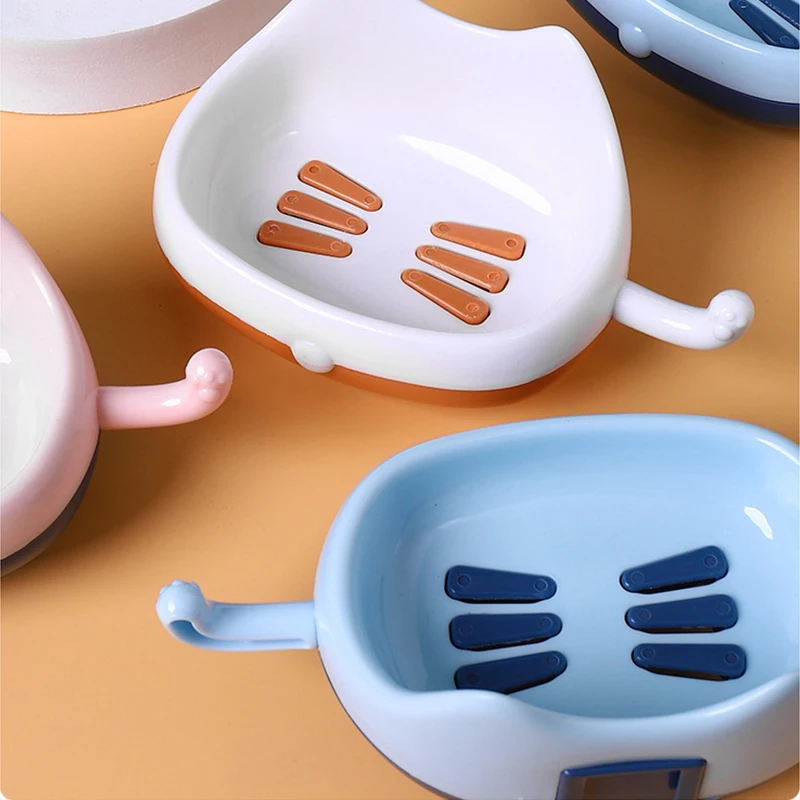 Новый стиль Коробка для мыла в форме кошки держатель ванную комнату поднос чехол