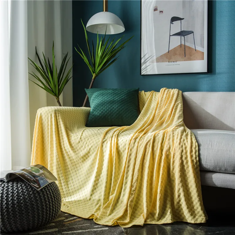 

5 Solid Color Corn Fleece Sofa Slipcover Throw Blanket TV Nap Bedroom Carpet Home Textile Decoration Couch Cover