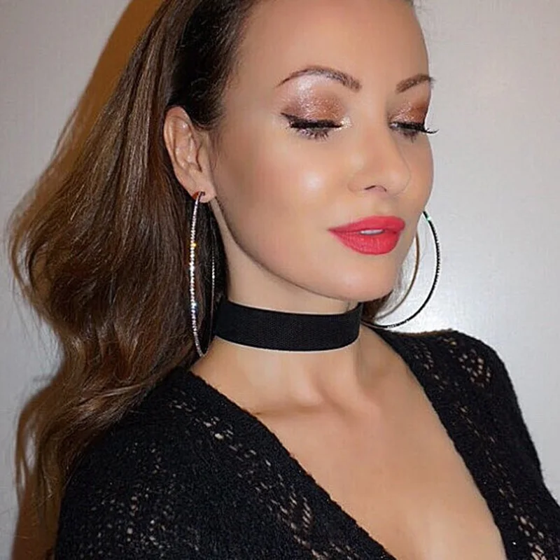 7 см большие круглые серьги кольца для женщин и девушек НОВЫЕ геометрические