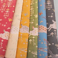 123x148cm jacquard clothing fabric chinese hanfu dress fabric sika deer pattern brocade fabrics