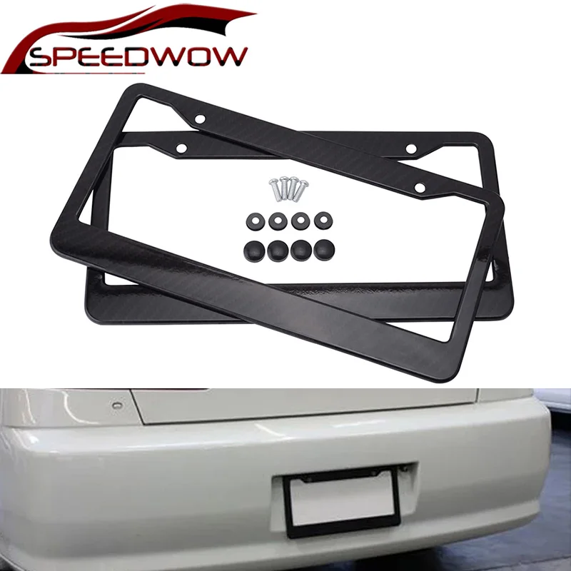 SPEEDWOW 2 шт. карбоновая рамка для номерного знака держатель автомобилей