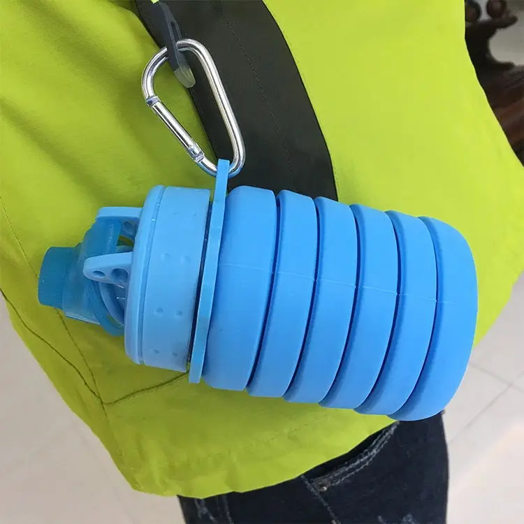 Силиконовая бутылка складная для воды спираль Выдвижная 600 мл портативная