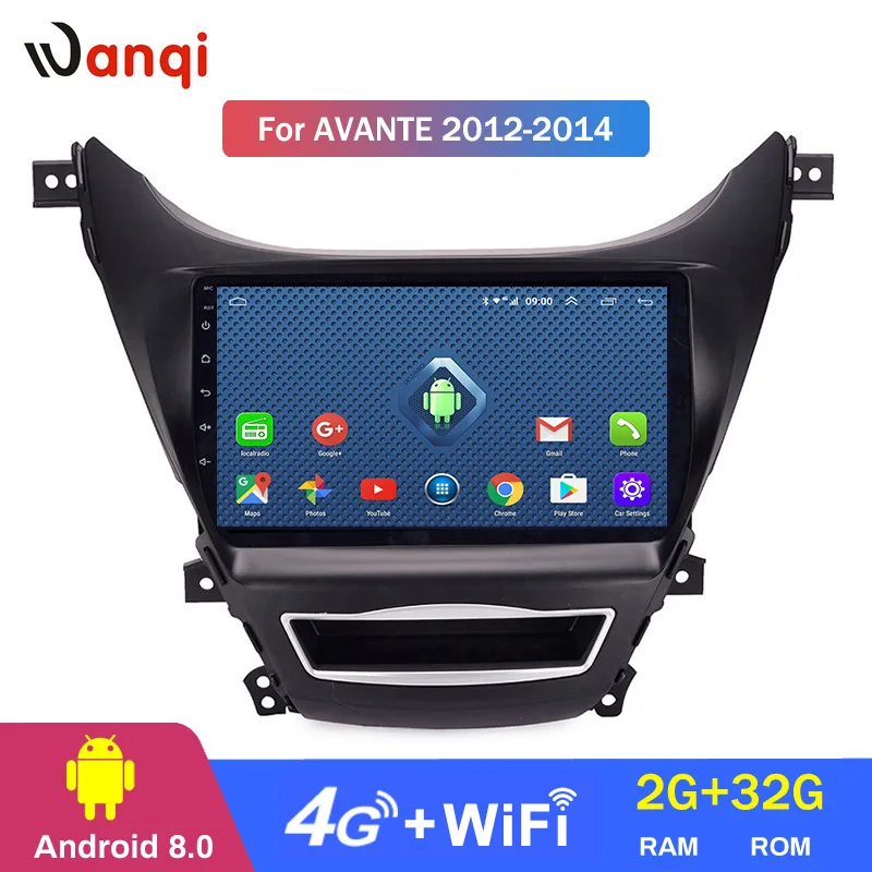 4G Lte All Netcom 9 дюймов Wanqi 1 автомобильный DVD GPS-навигатор для Hyundai Elantra 2011-2014 Корейская