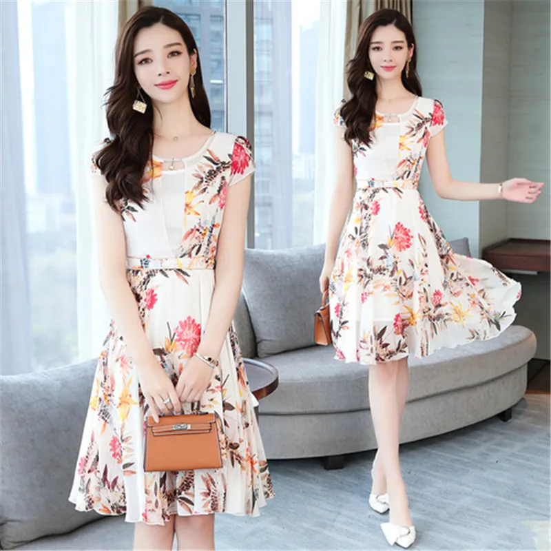 2019 корейские винтажные Большие размеры Boho пляжные миди платья Летние Новые