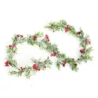 Искусственная Рождественская гирлянда из ротанга, украшения для рождественской елки длиной 1,7 м, венок для рождественской вечеринки, товары для украшения дома