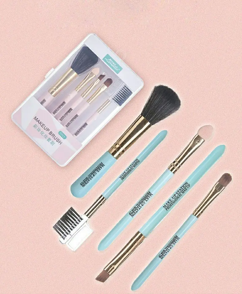 5 шт. полностью профессиональные женские кисти для макияжа высокое качество