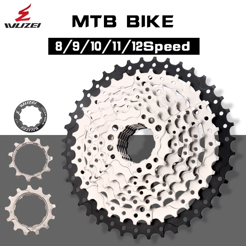WUZEI MTB кассета 8S/9S/10S/11/12 Скорость 32/36/40/42/46/50/52T Сталь звездочки горный велосипедный
