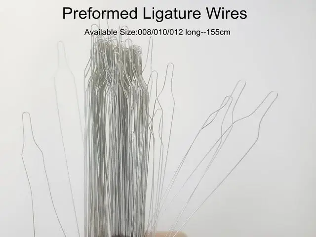 008*2000 Pieces Dental Orthodontic Stainless Steel Preformed Ligatre Ties Wire Long 155cm